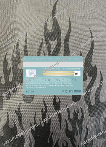 Argentina Banco Patagonia bank visa card debit card photolook back